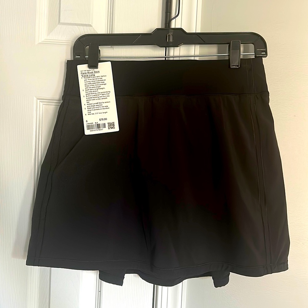 Lululemon size 6 pace rival skirt extra long.